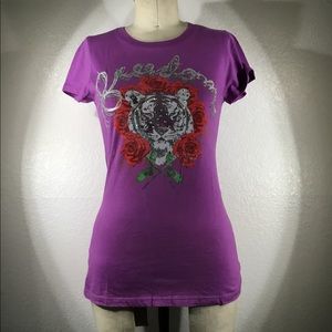 4 Love and Liberty by Johnny Was Swarovski Tiger Tee S NWT